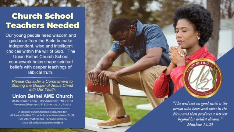 Union Bethel Church School Teacher Recruitment