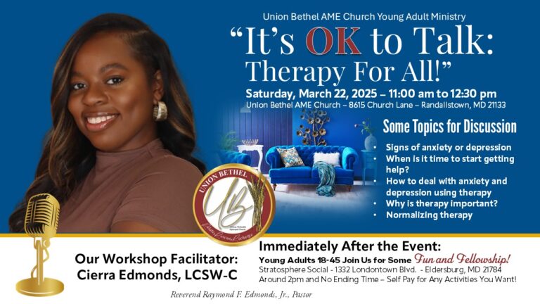 Young Adult Ministry “It’s OK to Talk: Therapy For All”