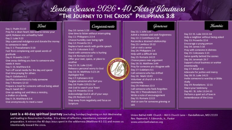 Lenten Season 2026: 40 Acts of Kindness