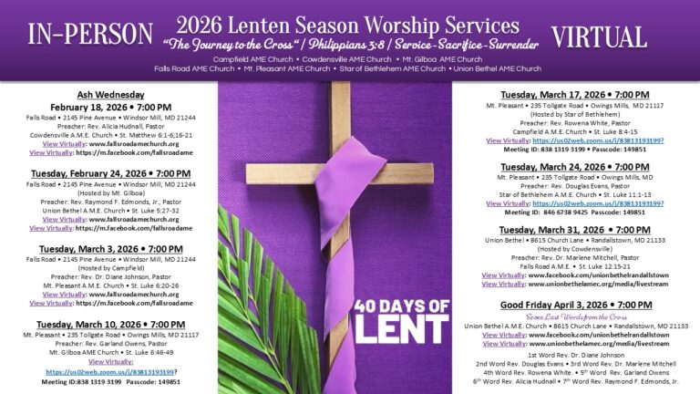 2026 Lenten Season Worship Services