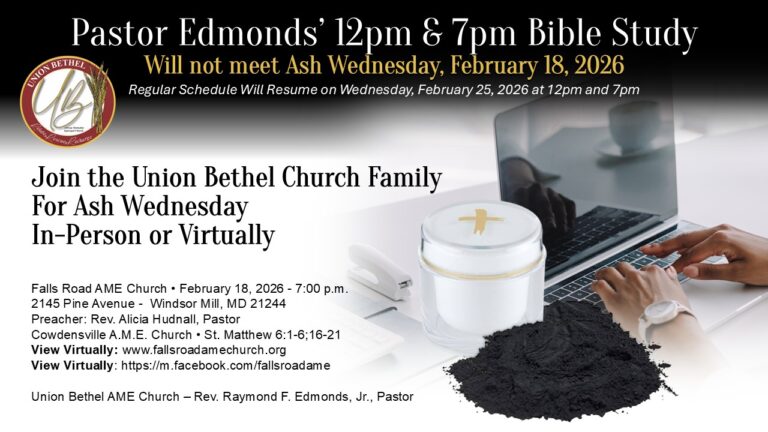 Pastor’s Bible Study Cancelled on Ash Wednesday